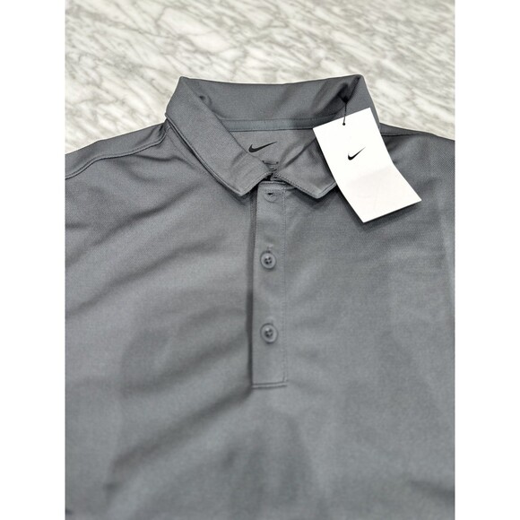 Nike Dri-Fit Golf gray Polo top  Shirt Men's medium Gray 746099 021 NEW - Picture 4 of 10